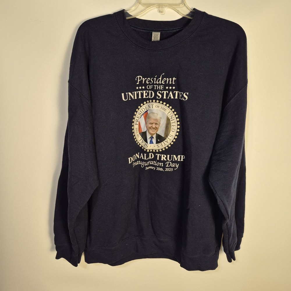 President Trump Innaguration Day 2025 Unisex Long Sleeve Navy Blue XL Sweatshirt